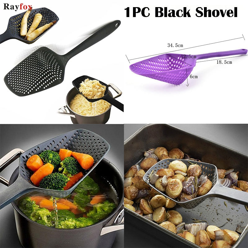 Stainless Steel Foldable Kitchen Cooking Gadget, with scoops!