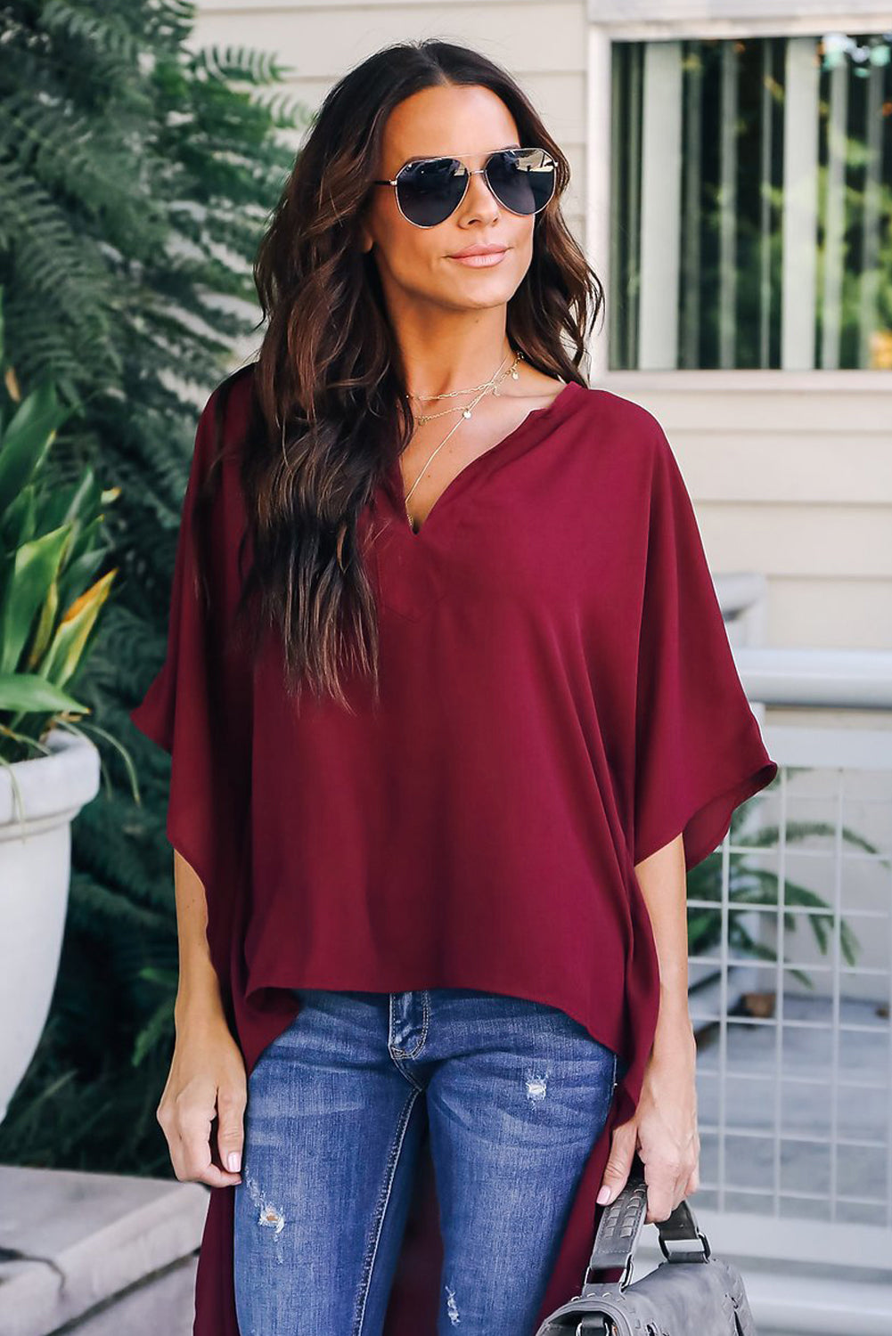 The Chic Top (Pink, Blue, Wine Red, Black)