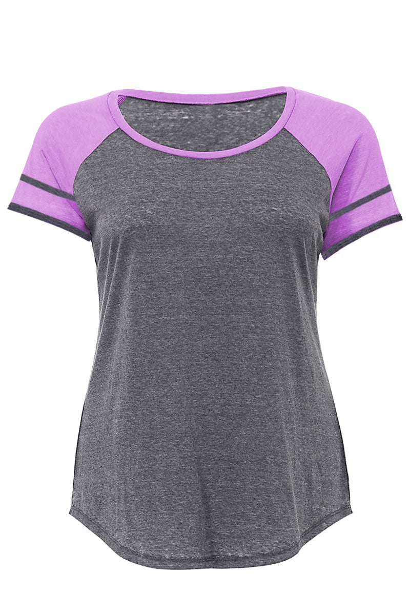 Purple Short Sleeve Plus Size Tee