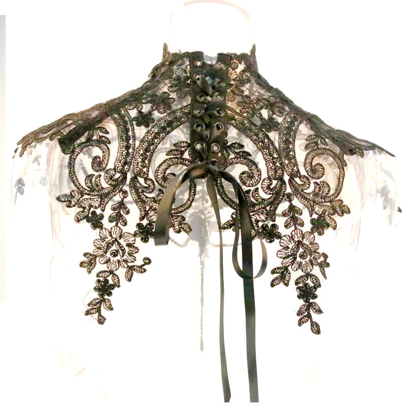 Victorian Handmade Beading Gothic Neck Corset