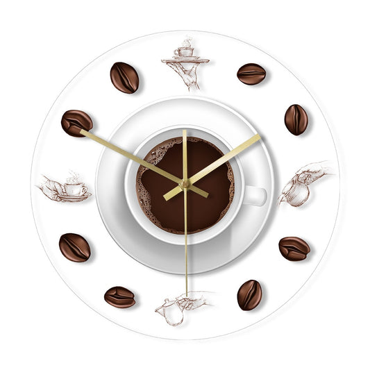 Coffee Hand & Beans Wall Clock with LED Backlight